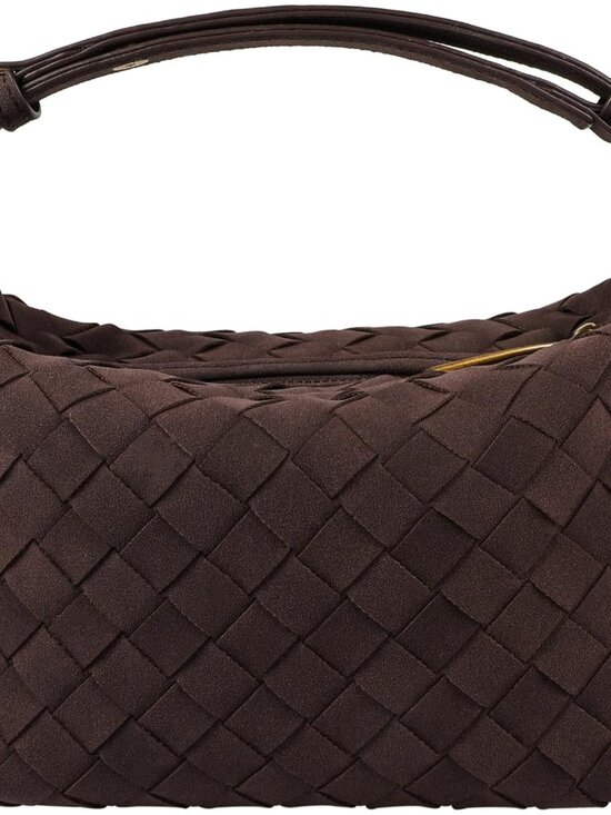 Handbags - Suede Purse Bag for Women Vintage Woven Hobo Handbag Small Shoulder Bag | with A